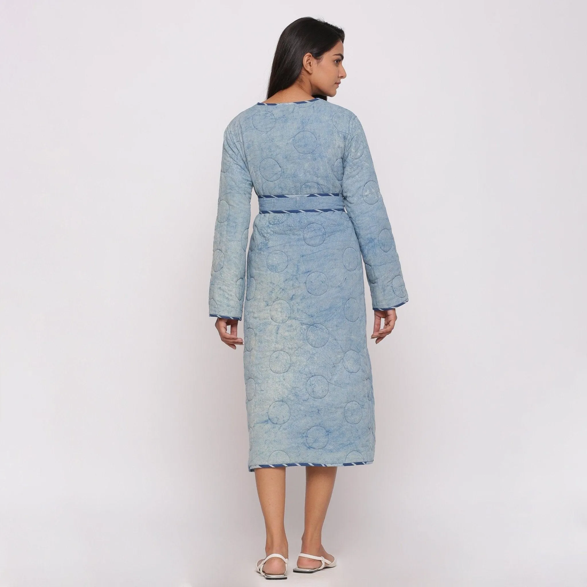 Reversible Dabu Block Print Quilted Cotton Outerwear