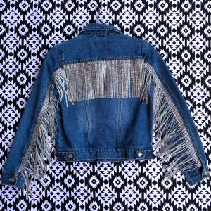 Travis Rhinestone Fringe Jacket in size S