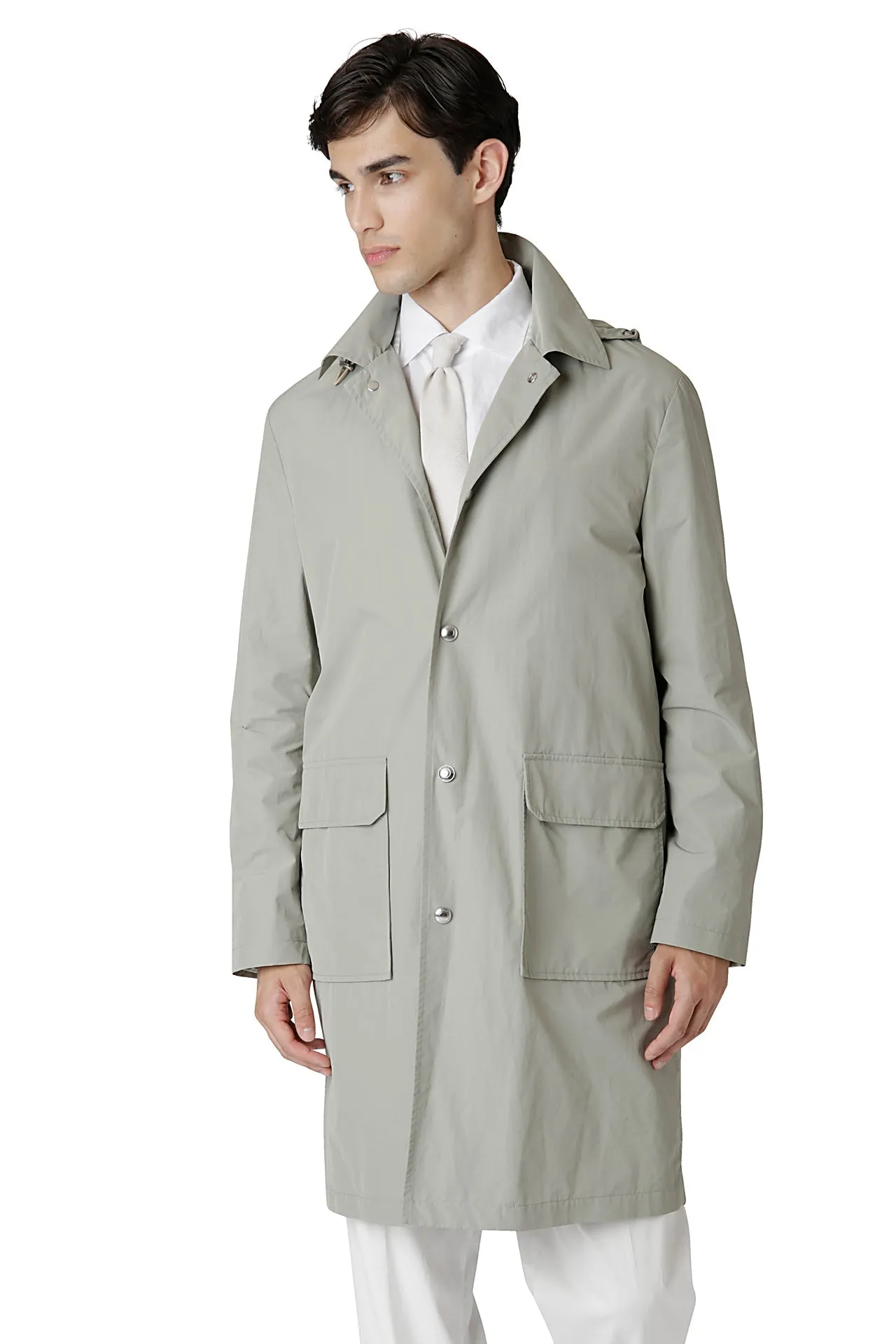 TRENCH COAT WITH DETACHABLE HOOD