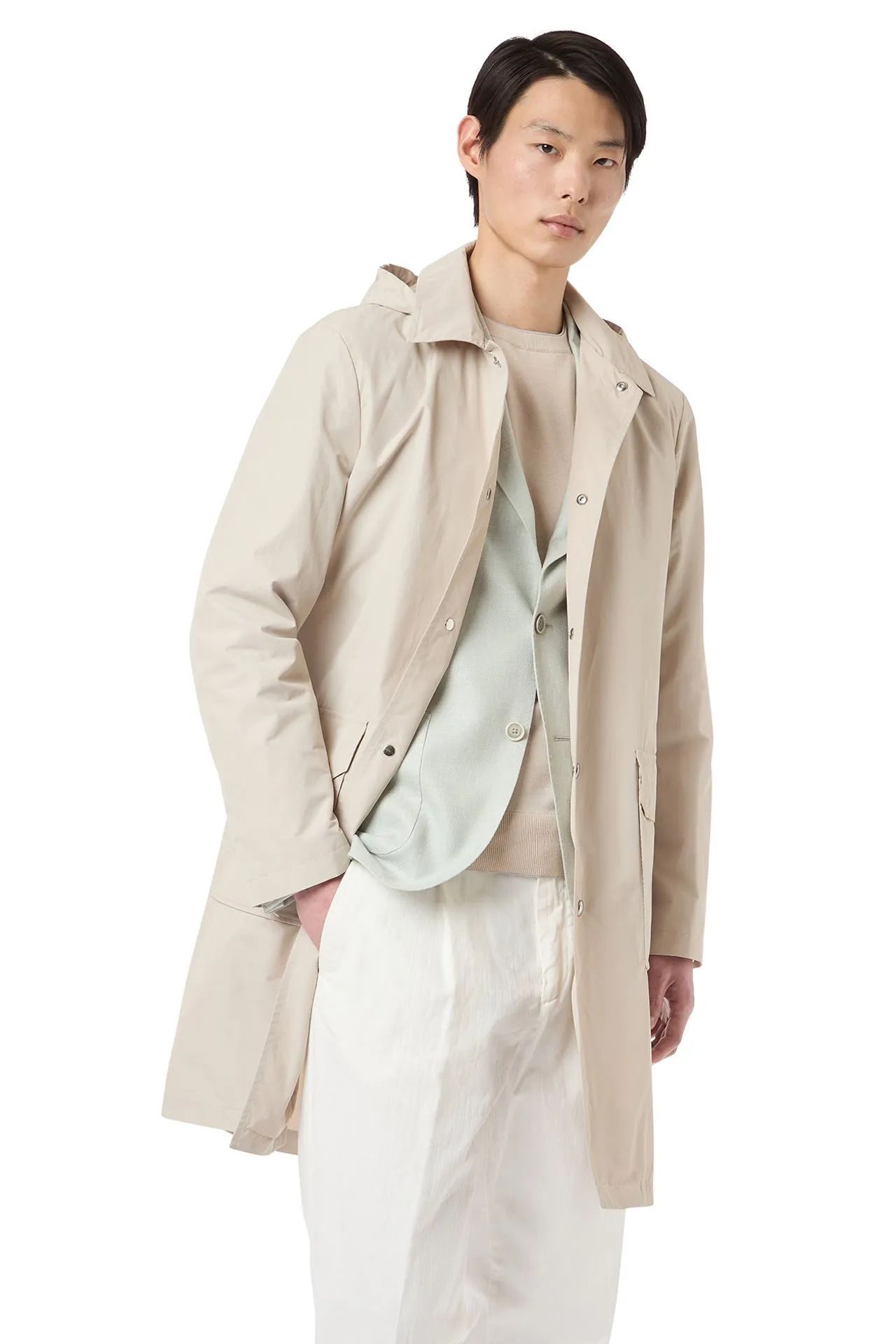 TRENCH COAT WITH DETACHABLE HOOD