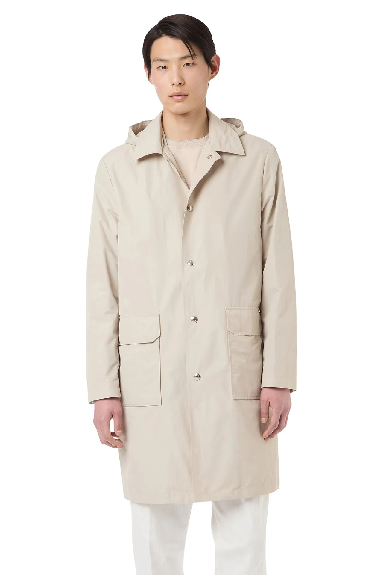 TRENCH COAT WITH DETACHABLE HOOD