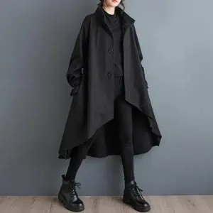 Women's Casual Cape Coat Black