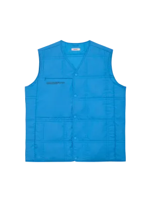 Womens Flower-Warmth Quilted Gilet—cerulean blue