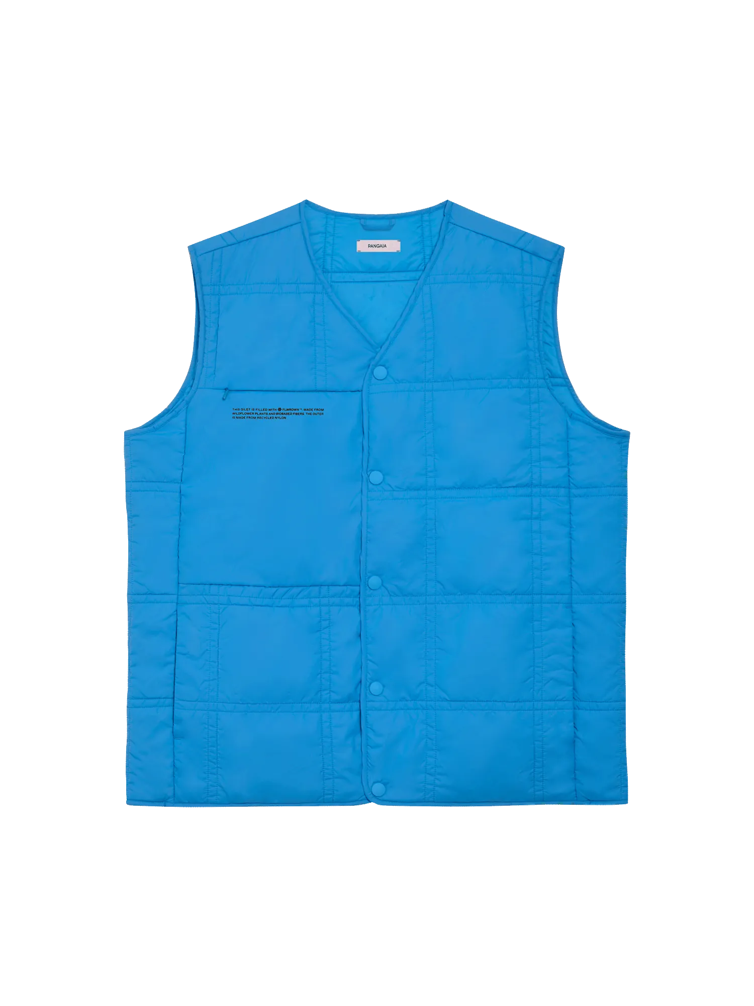Womens Flower-Warmth Quilted Gilet—cerulean blue