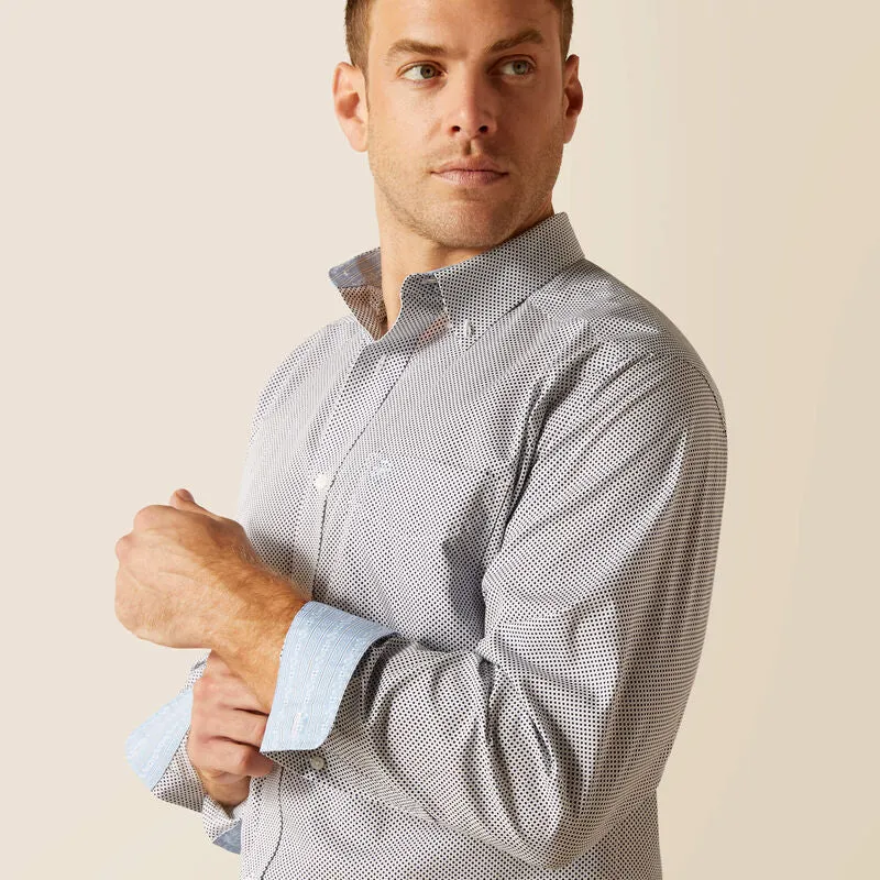 Wrinkle Free Wes Classic Fit Shirt in Peacoat